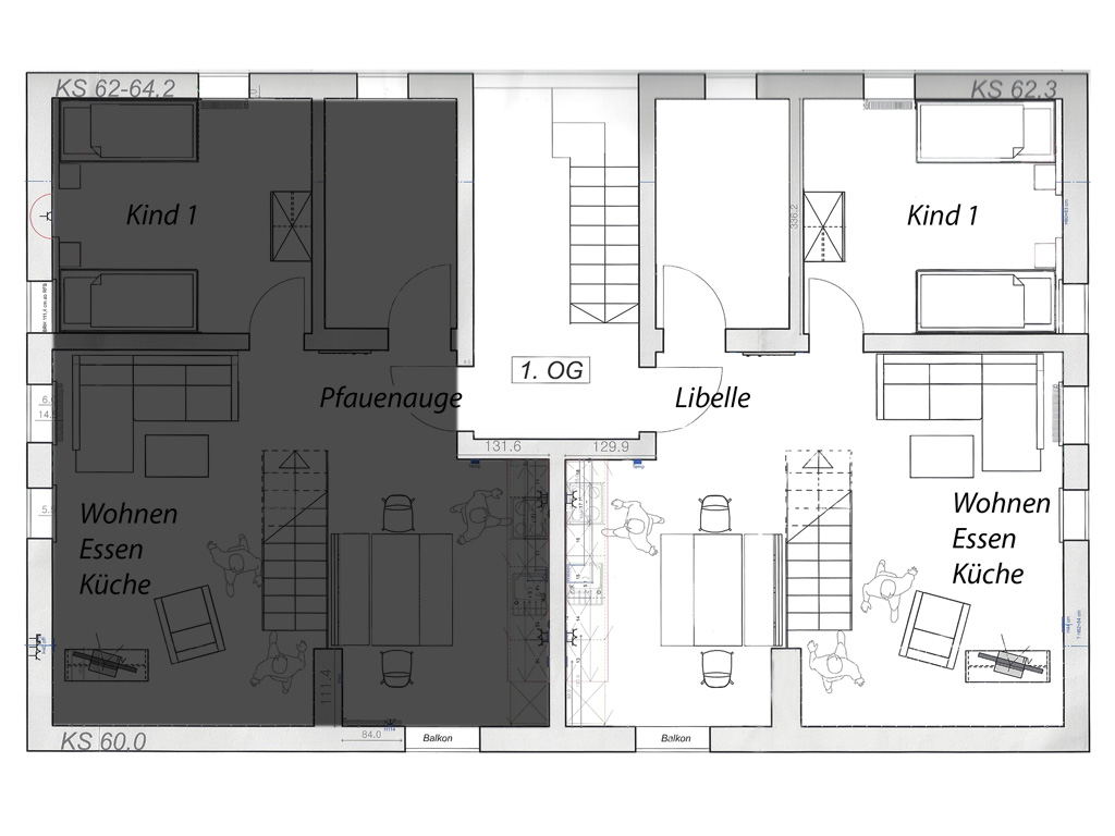 grundrisszeichnung wohnung libelle mit bad