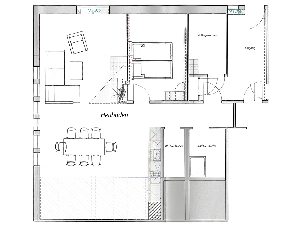 wohnung heuboden grundriss etage 1