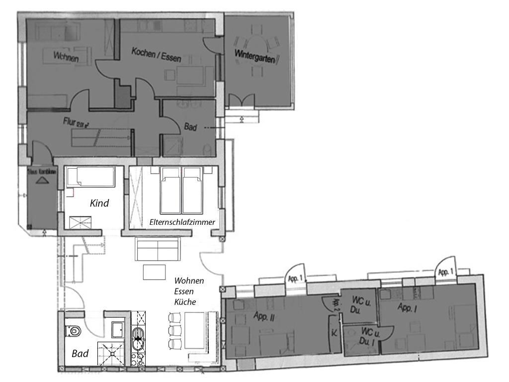 haus wildrose mit grundrisszeichnung ergeschoss